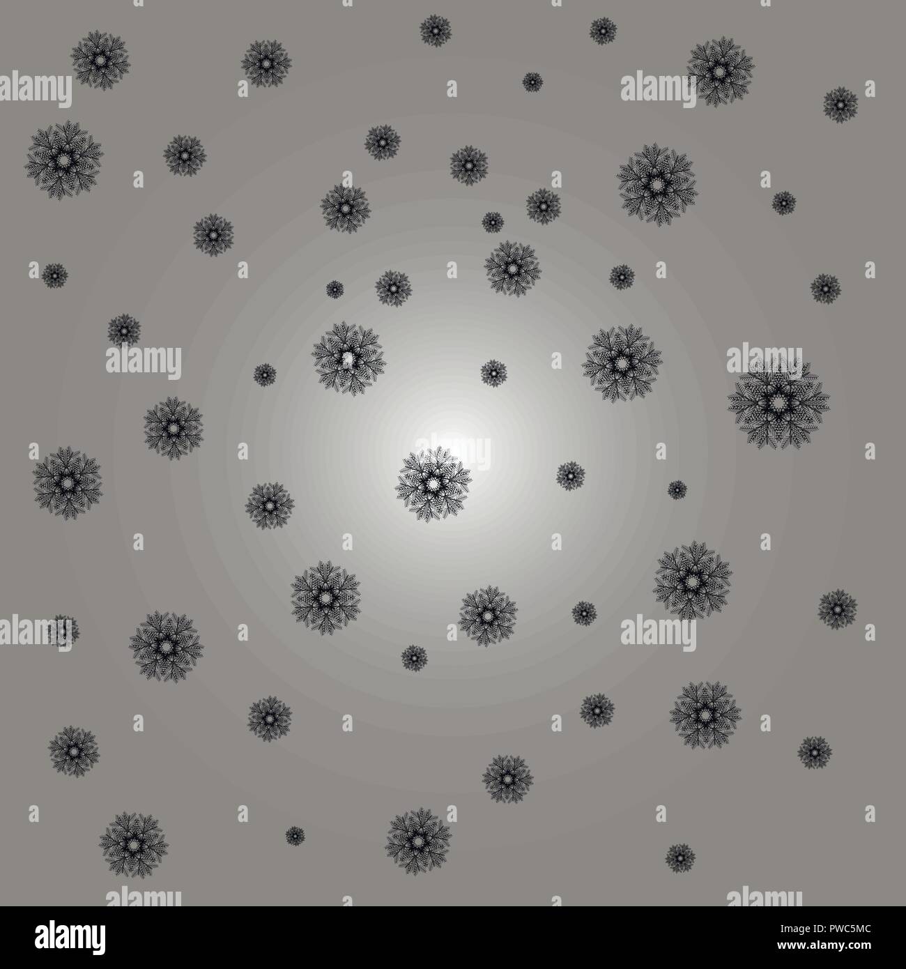 Snowflake background noir et argent. Noël arrière-plan Illustration de Vecteur