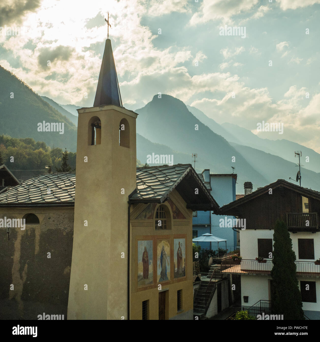 La ville de Fenis dans la Région Vallée d'Aoste Italie NW Banque D'Images