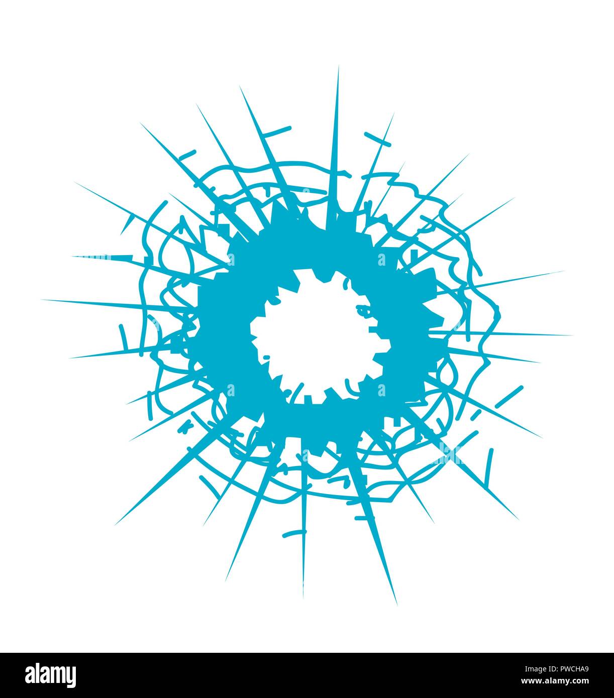 Verre concassé à la main, vector illustration Illustration de Vecteur