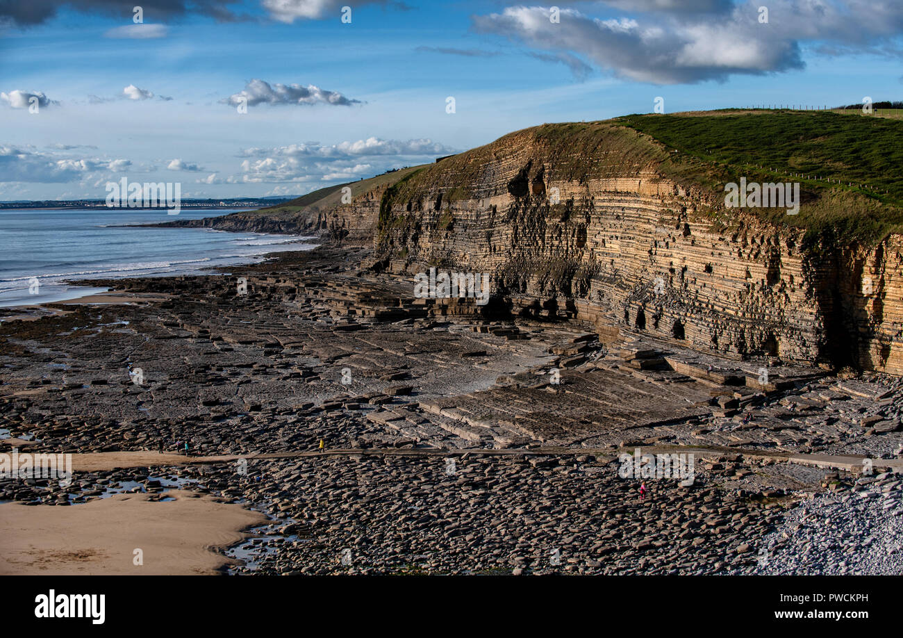 Dunraven Bay sur la côte du Glamorgan, Pays de Galles du Sud. Southerndown beach. Banque D'Images