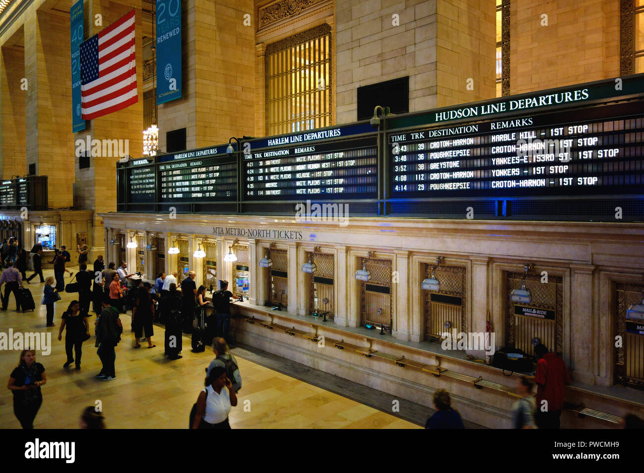 Le bureau de vente des billets, Grand Central Station, New York Banque D'Images
