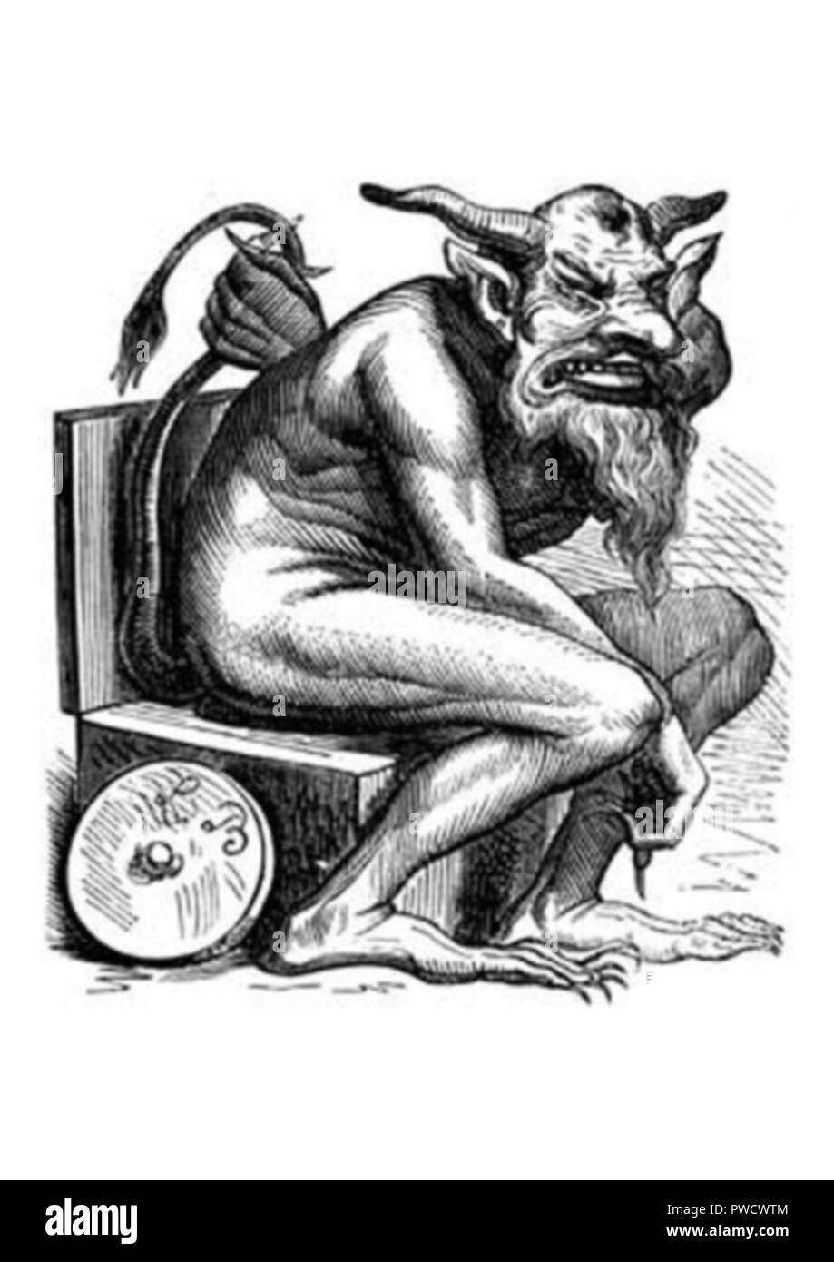 Vintage illustration démons et l'enfer Banque D'Images