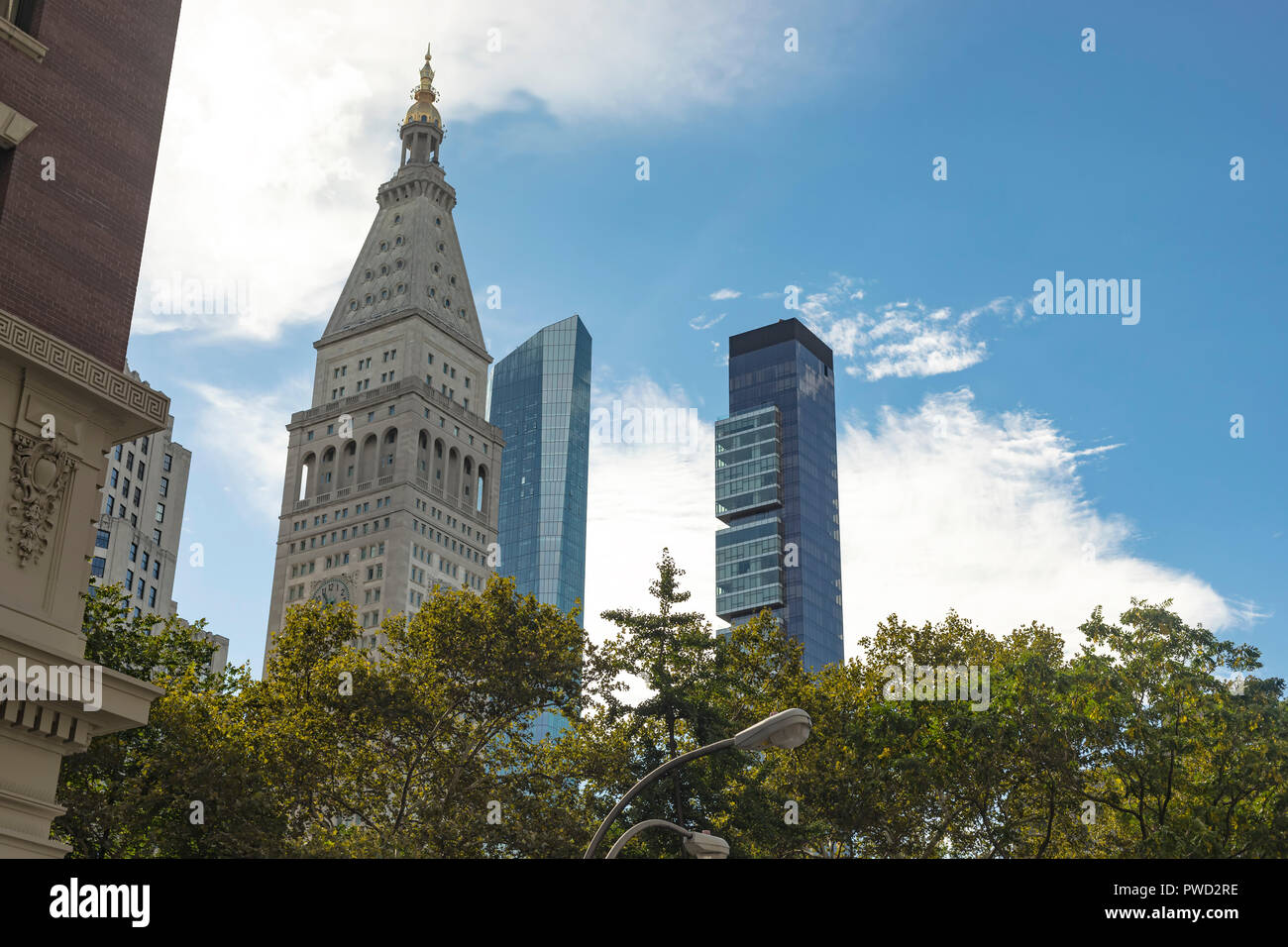 La ville de New York, USA - 10 octobre 2017 : Vue de l'horloge de la métropolitaine de New York, USA. Banque D'Images
