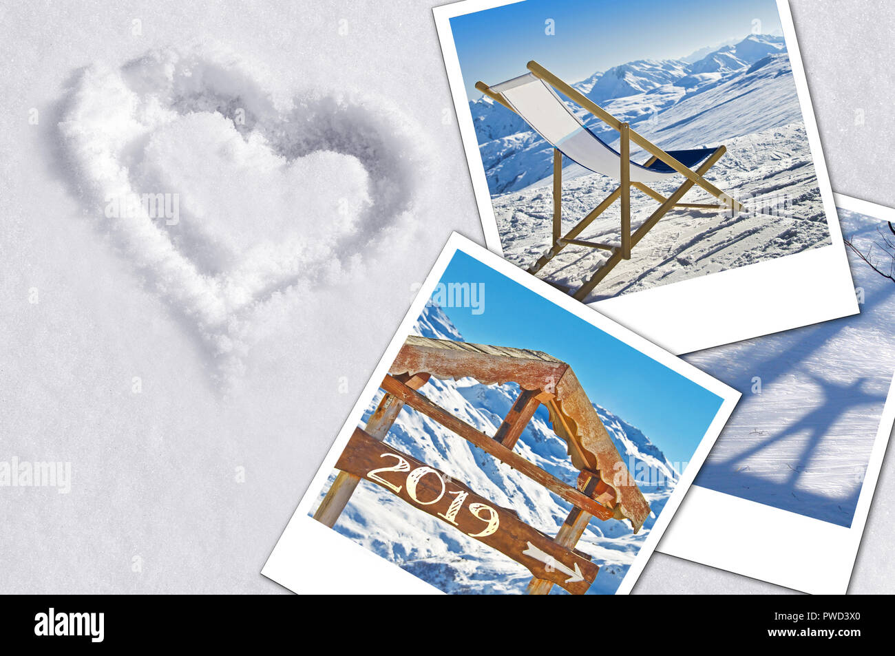 Hiver 2019 instant photos dans la neige Banque D'Images