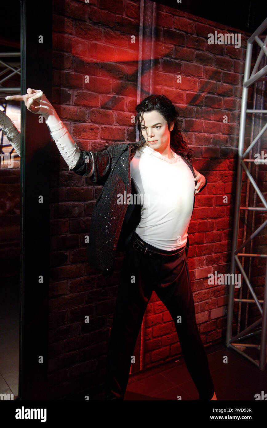 La figure de cire de Michael Jackson, le Roi de la pop, au musée Madame Tussauds, Delhi Banque D'Images