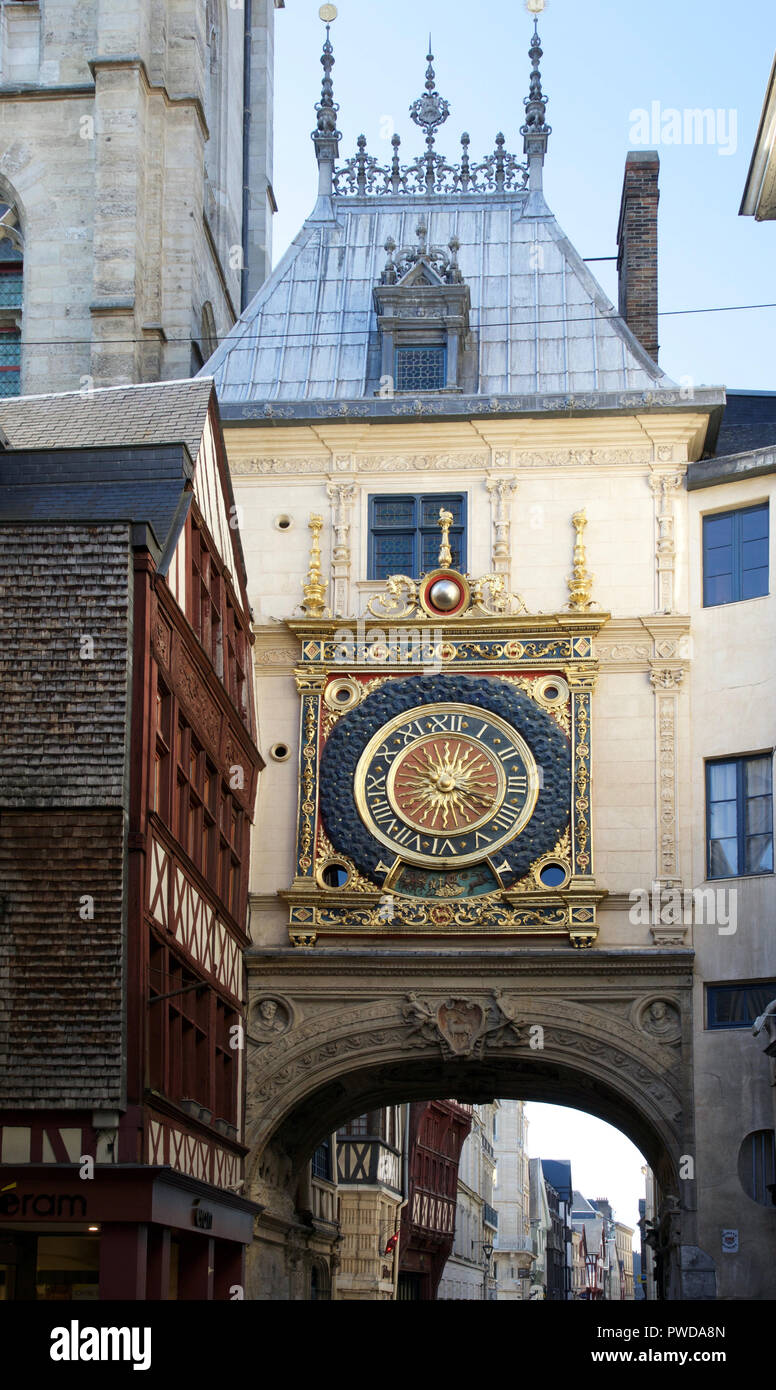 Horloge astronomique de Rouen, Normandie Banque D'Images