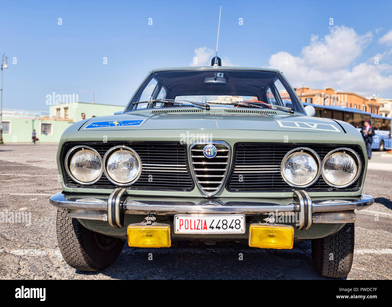 Rome, Italie - 30 septembre 2018 : à l'occasion de 50e anniversaire de la fondation de l'Association nationale de la police de l'État, une exposition extérieure Banque D'Images