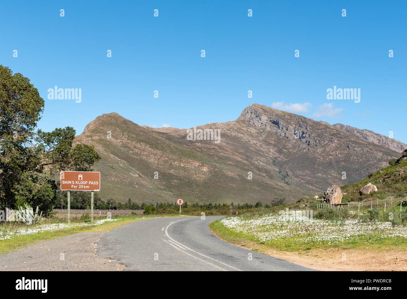 Début de l'historique bains Kloof Pass dans la province occidentale du Cap. La passe est un monument national Banque D'Images