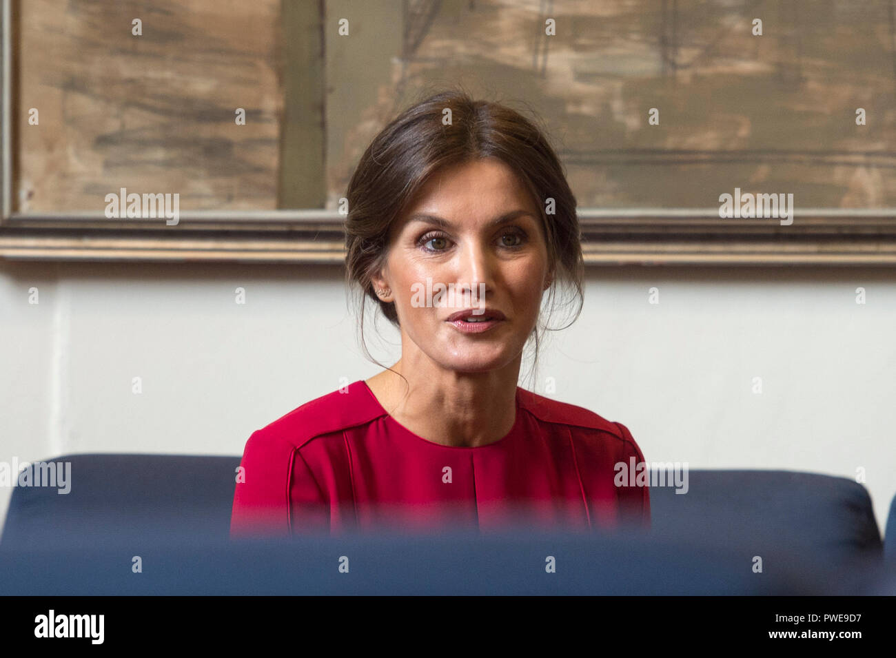 Rome, Italie. 16 octobre, 2018. Foto Fabrizio Amis/LaPresse 16 ottobre 2018 Roma , Italia Politica Visita della Regina Letizia tous' Accademia di Spagna a Roma Nella foto : Regina Letizia Photo Fabrizio Amis/LaPresse Octobre 16, 2018 Rome, Italie Politique Visite de la Reine Letizia à la Spanish Academy à Rome dans la photo : Reine Letizia Crédit : CORDON PRESS/Alamy Live News Banque D'Images