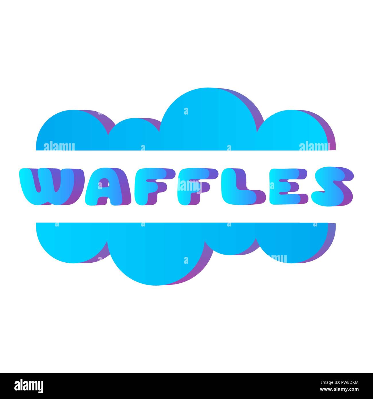 Affiche en couleurs pour cafe avec gaufres citation sur fond blanc. Illustration texte Volume. Pour couvrir des gaufres cafe. Flyer de l'alimentation. Illustration de Vecteur