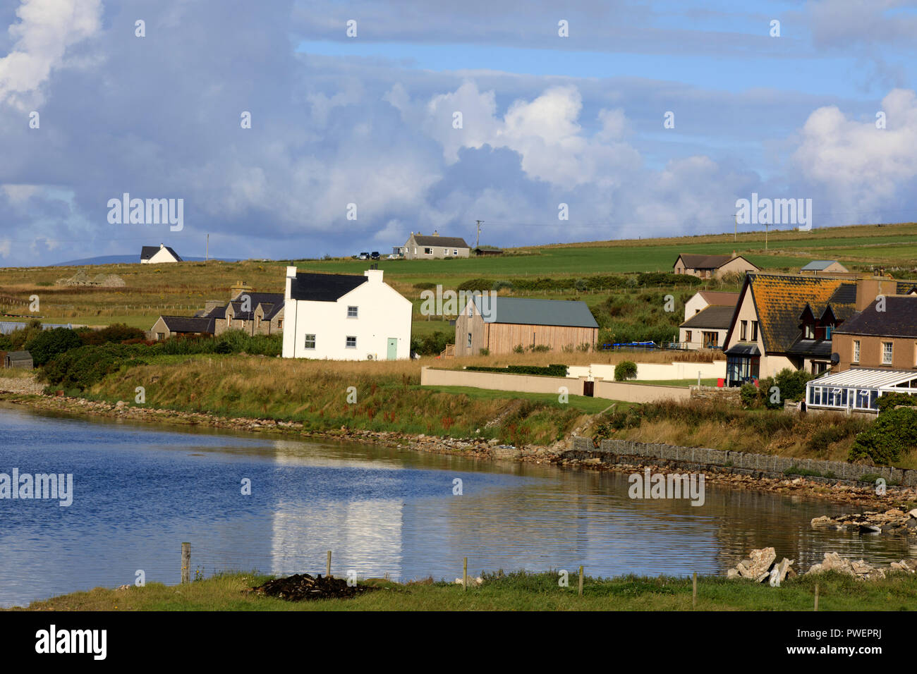 Paysage près de port de Scapa Flow, Orcades, Ecosse, Highlands, Royaume-Uni Banque D'Images