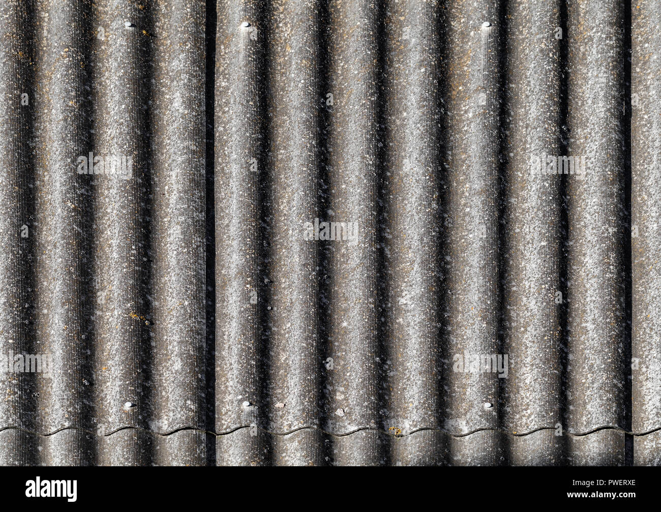 Les toitures en fibre-ciment, frontale Vue de dessus, la texture de fond photo Banque D'Images