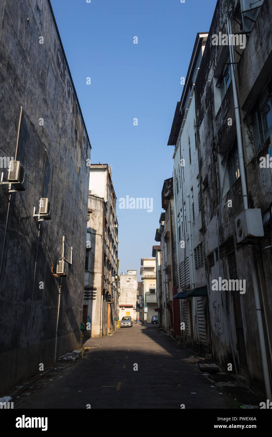 Moody de monochrome Cortlandt Alley par nuit Banque D'Images