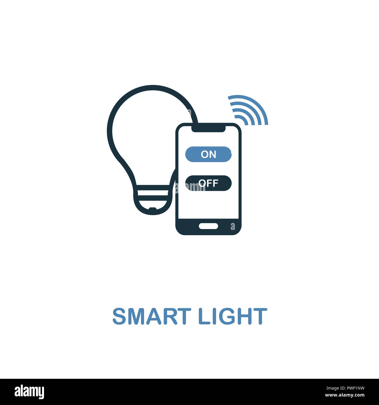 Smart Light icon en deux couleurs design. Style premium à partir de l'icône  smart collection. L'assurance-chômage et de ux. Illustration de l'icône de  la lumière intelligente. Pour la conception web Photo Stock -
