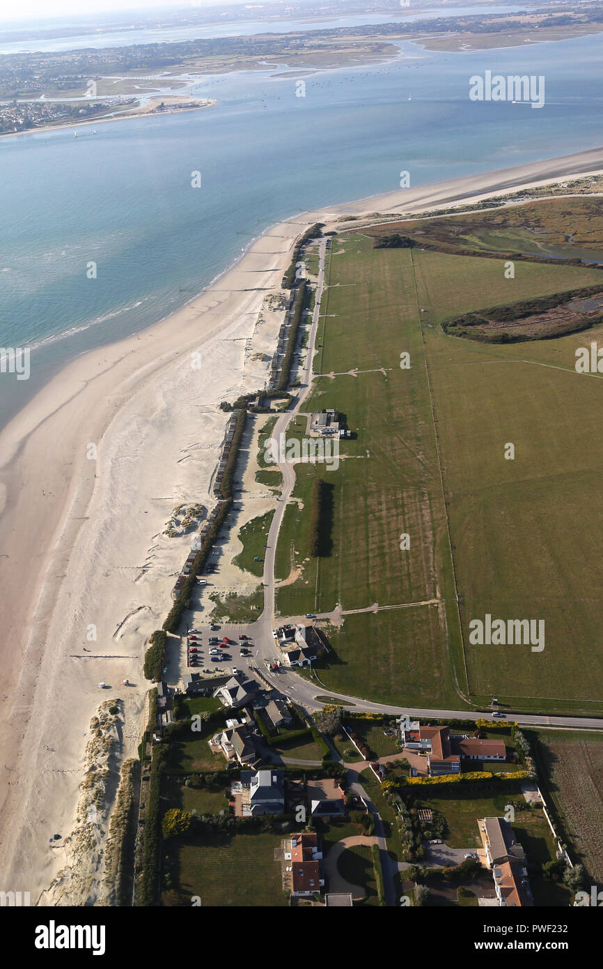 Vue de West Wittering Ariel et West Wittering Beach dans le West Sussex, Royaume-Uni. Banque D'Images