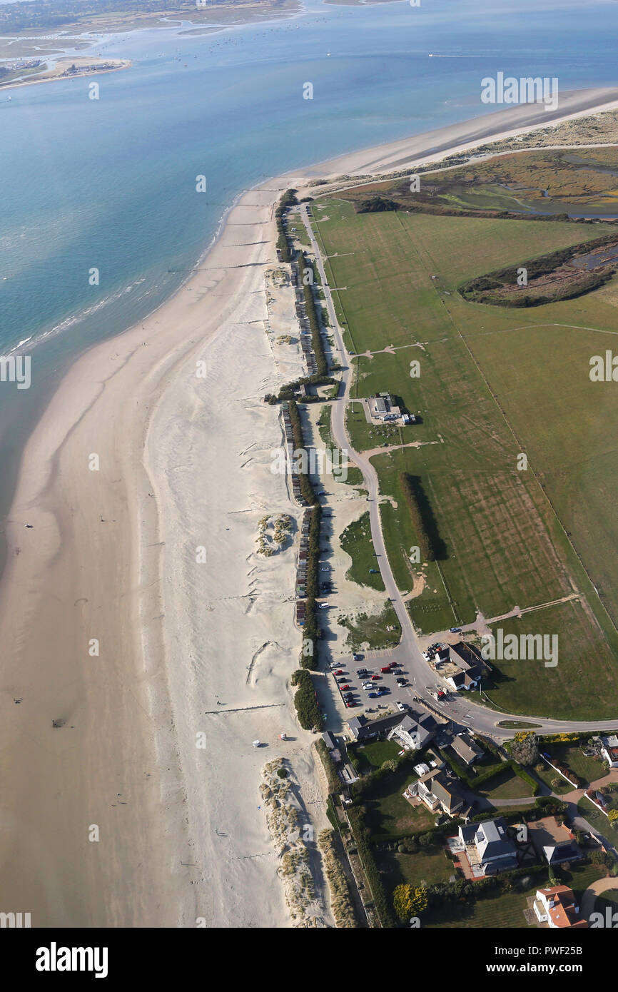 Vue de West Wittering Ariel et West Wittering Beach dans le West Sussex, Royaume-Uni. Banque D'Images