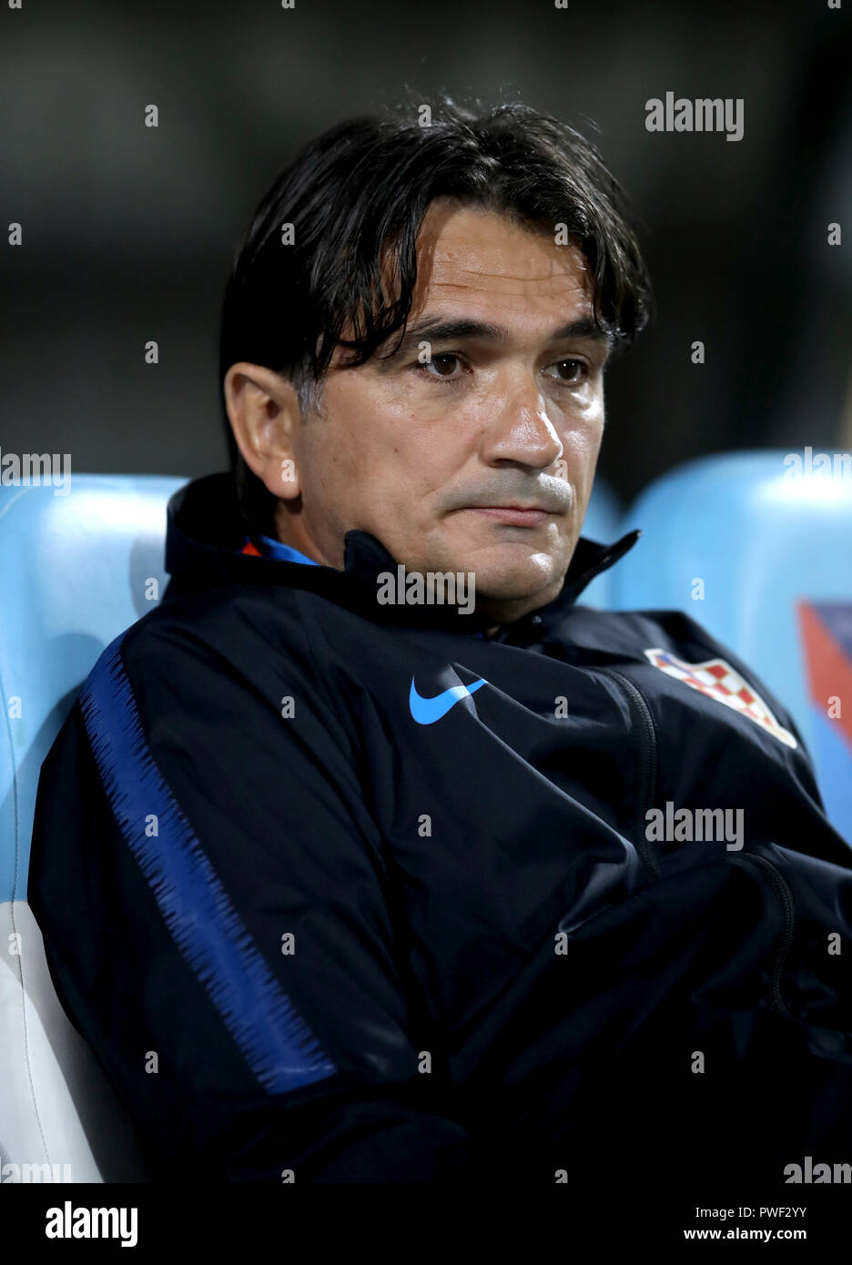 Croatie Zlatko manager avant l'ONU Dalic UEFA ligue match à Stadion HNK Rijeka en Croatie. Banque D'Images