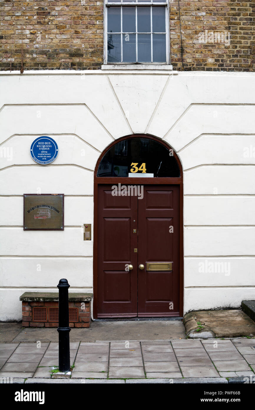 Red Bus Recording Studios, Salisbury Street, London, UK Banque D'Images