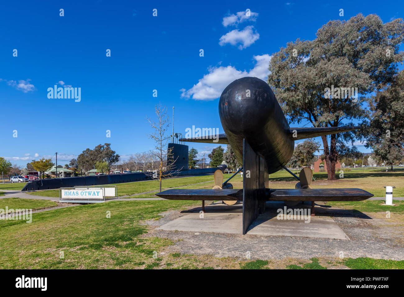 Holbrook, Australie - 24 septembre 2018 : HMAS Otway memorial sous-marin Banque D'Images