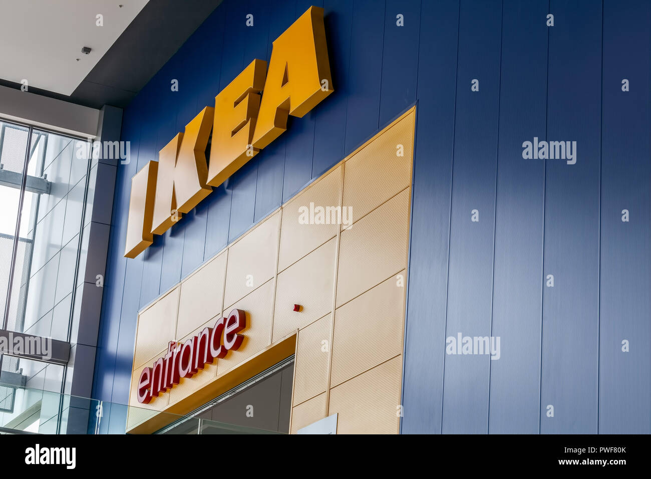 Melbourne, Australie - le 4 octobre 2018 : panneau d'entrée de magasin IKEA Banque D'Images