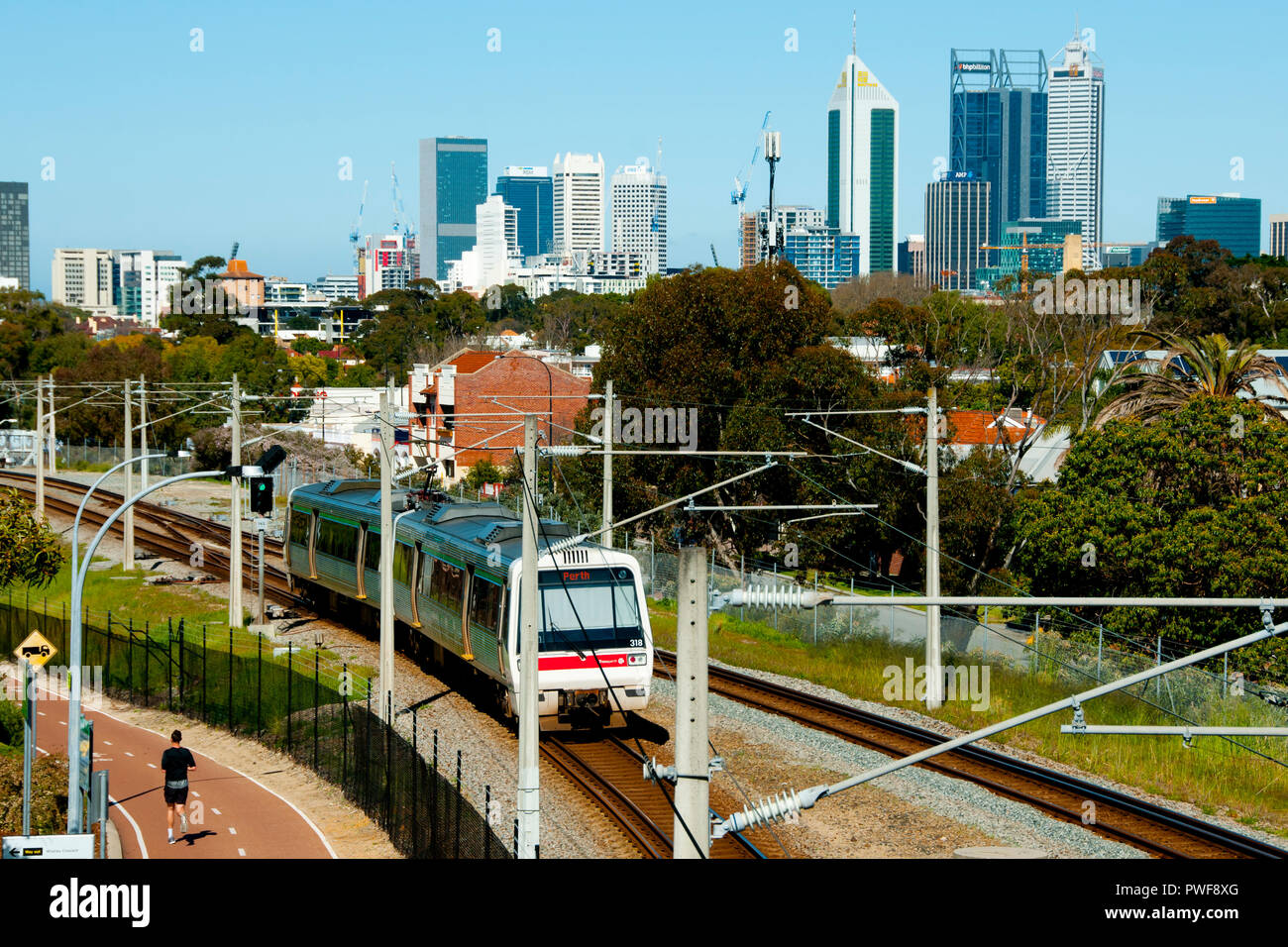 PERTH, AUSTRALIE - 16 septembre 2018 : Public transport ferroviaire sur la ligne Midland Banque D'Images