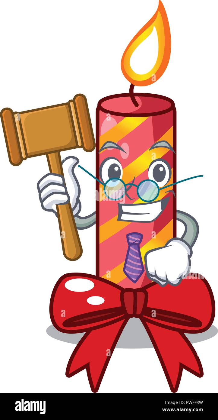 Bougies de noël décorative juge isolé sur Mascot Illustration de Vecteur