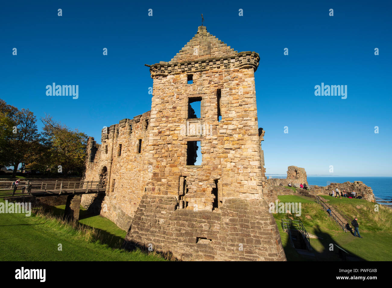 Le Château de St Andrews, St Andrews, Fife, en Écosse. Banque D'Images