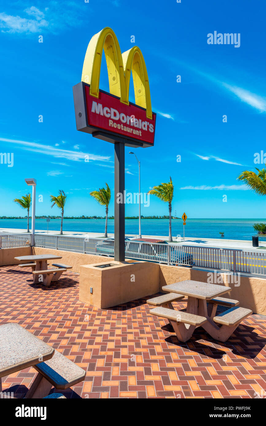 Restaurant McDonald's à Key West, Floride, USA. C'est la plus méridionale des McDonald's aux Etats-Unis. Banque D'Images