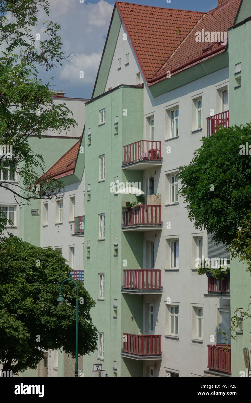 Wien, Gemeindebau, Aichholzgasse Dirnhuber Indianerhof, Karl, Camilo Fritz Discher 1930 Banque D'Images