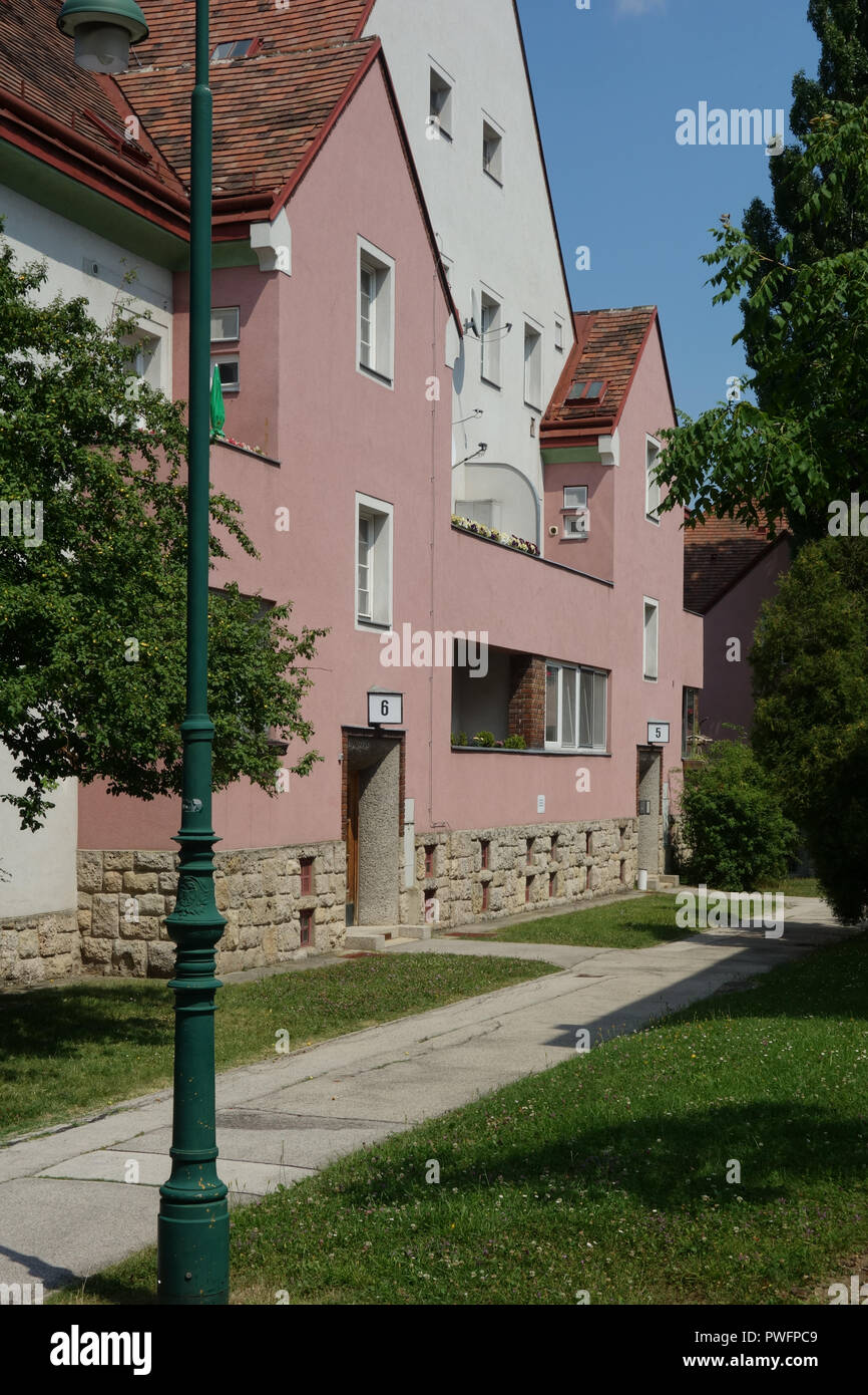 Wien, Gemeindebau, Aichholzgasse Dirnhuber Indianerhof, Karl, Camilo Fritz Discher 1930 Banque D'Images