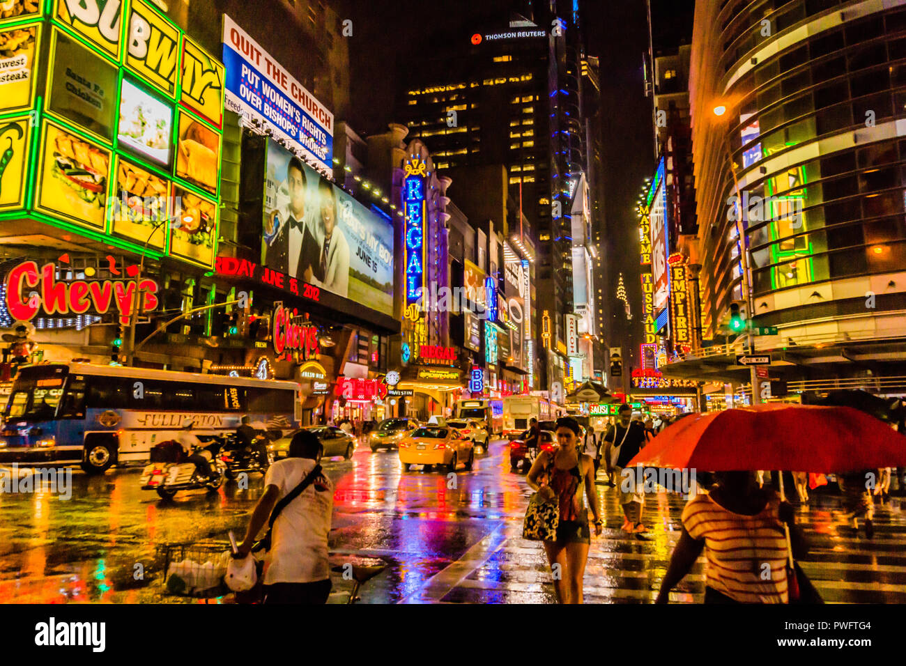 La 8e Avenue et 42e Rue Ouest quartier des théâtres de Times Square Manhattan - New York, New York, USA Banque D'Images