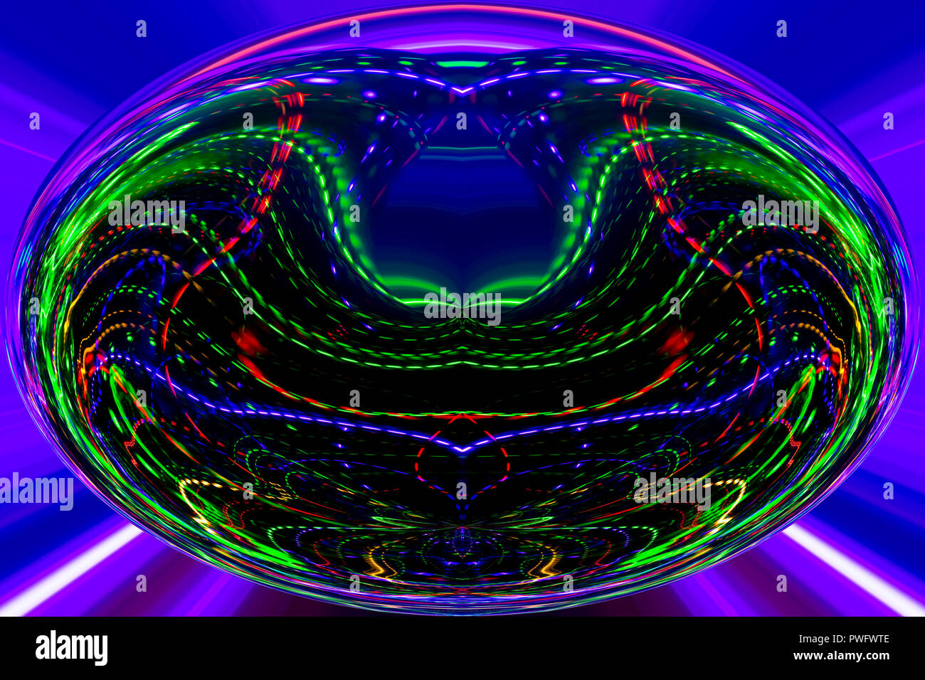 La couleur des lignes et courbes crée l'image. elipse fantastique Tableau abstrait - images psychédéliques. Banque D'Images