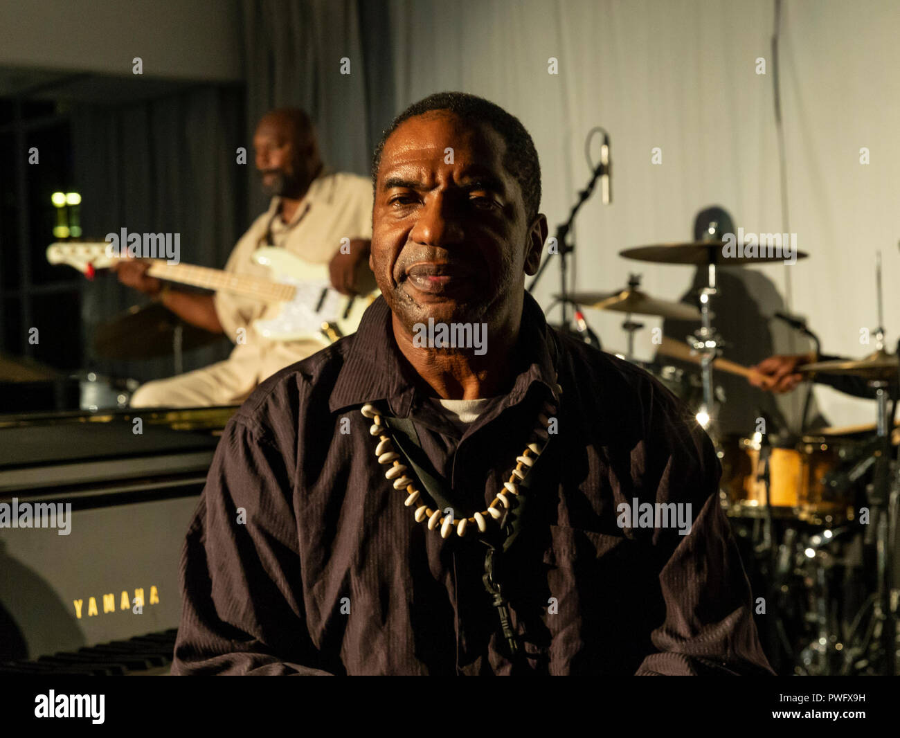 New York, NY - 13 octobre 2018 : Matthew Whitaker joue avec les Bleus à Loft parti une nuit pour l'âme pour le Jazz Foundation of America à Hudson Banque D'Images