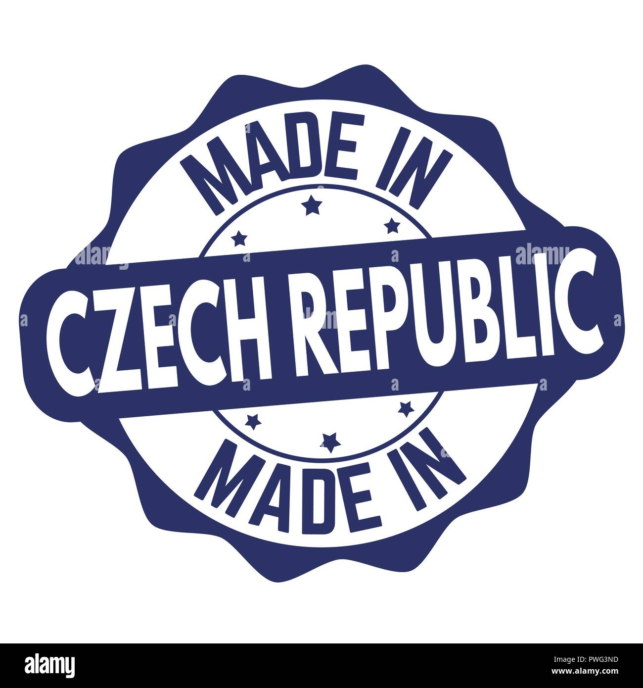 Faites en République tchèque signer ou apposer sur fond blanc, vector illustration Illustration de Vecteur