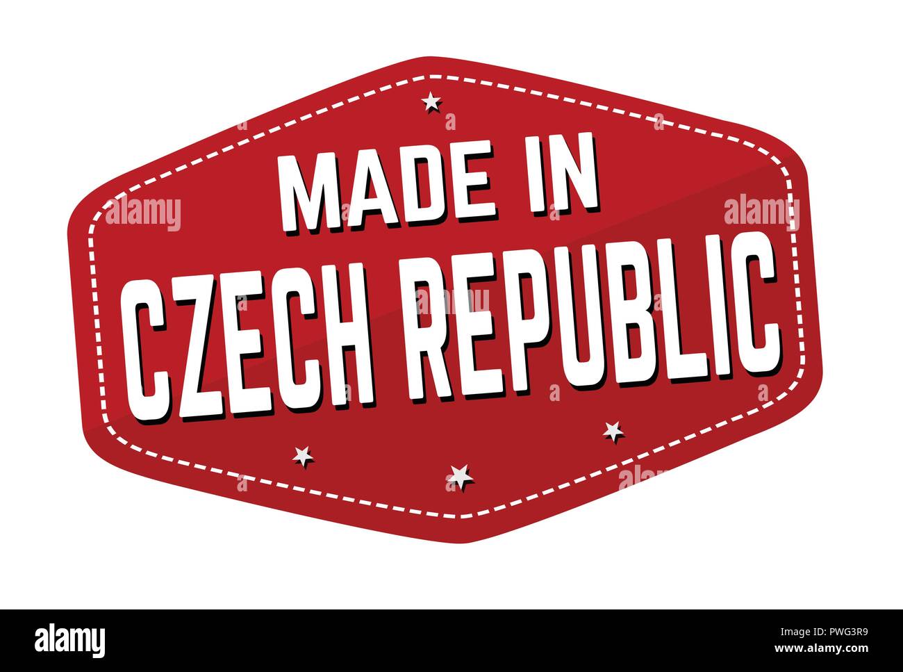 Faites en République tchèque l'étiquette ou autocollant sur fond blanc, vector illustration Illustration de Vecteur