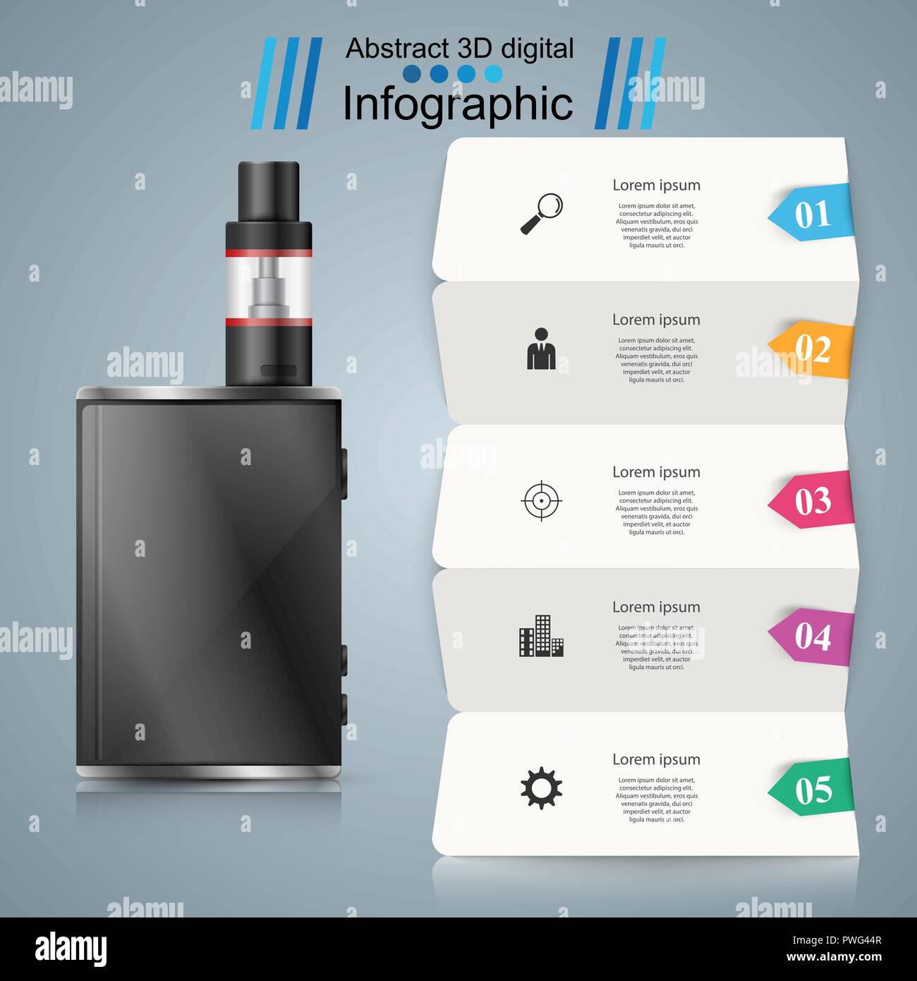 Cigarette électronique, viper - infographie d'affaires. Illustration de Vecteur