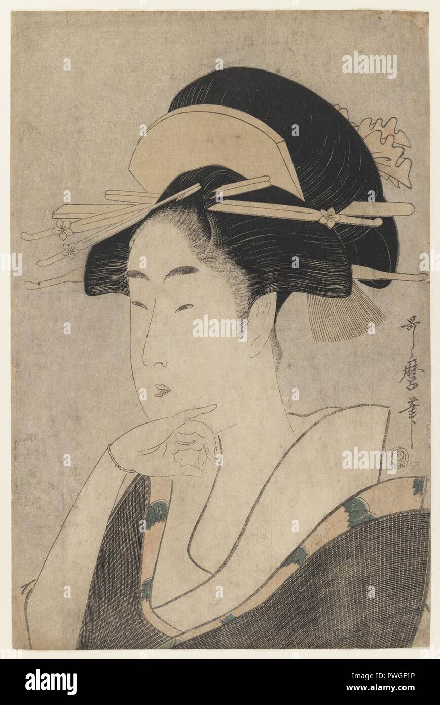 Grosse Tête et buste Portrait de beauté - Kitagawa Utamaro. Banque D'Images