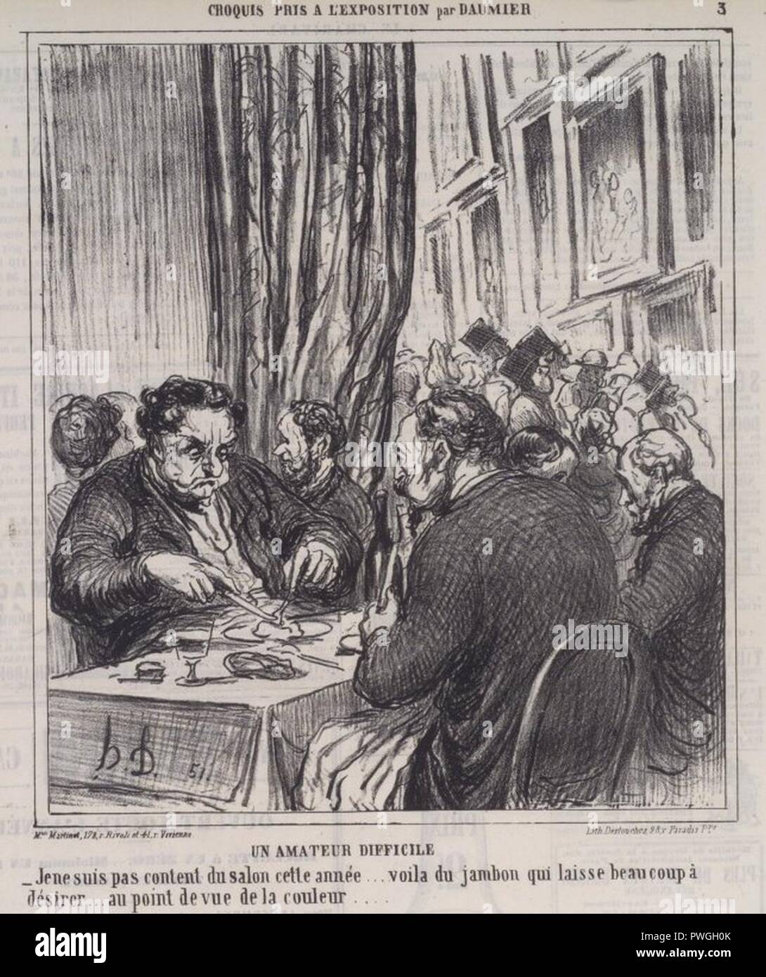 Un amateur difficile - Honoré Daumier. Banque D'Images