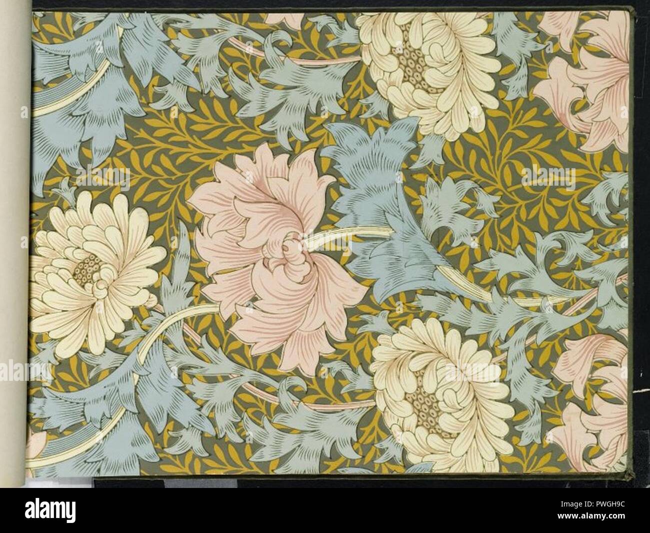 Livre d'échantillons de papier peint 1 - William Morris et compagnie - page093. Banque D'Images