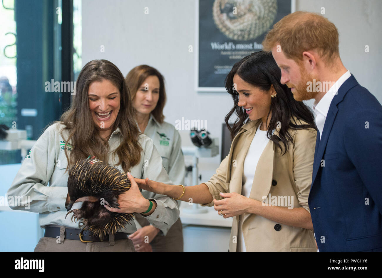 Au cours d'une foule à l'extérieur de l'Opéra de Sydney, à Sydney le premier jour de la visite du couple royal à l'Australie. Banque D'Images