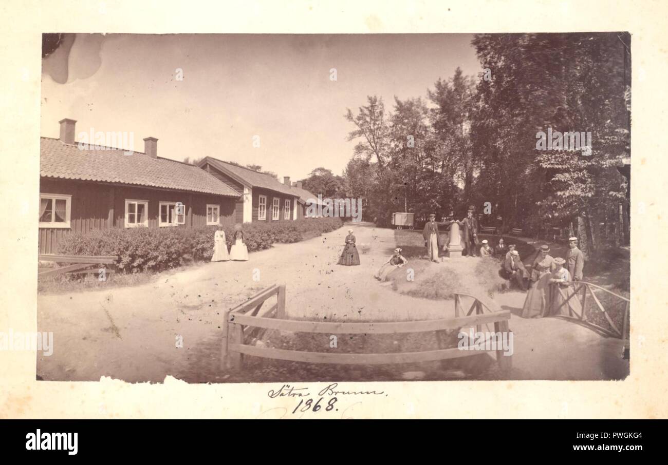 Brunnsgäster vid Sätra brunn 1868. Banque D'Images
