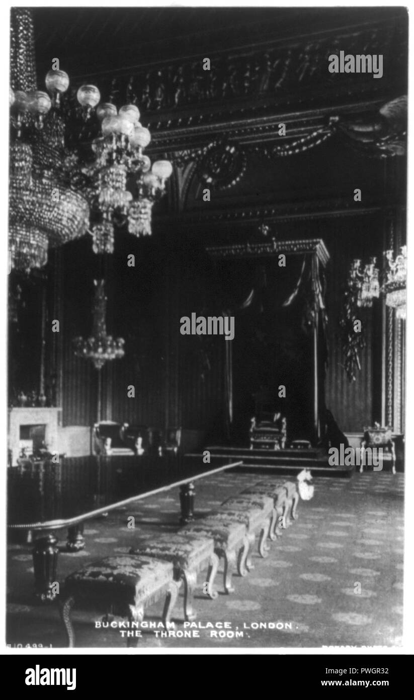Buckingham Palace, Londres - la salle du Trône Banque D'Images