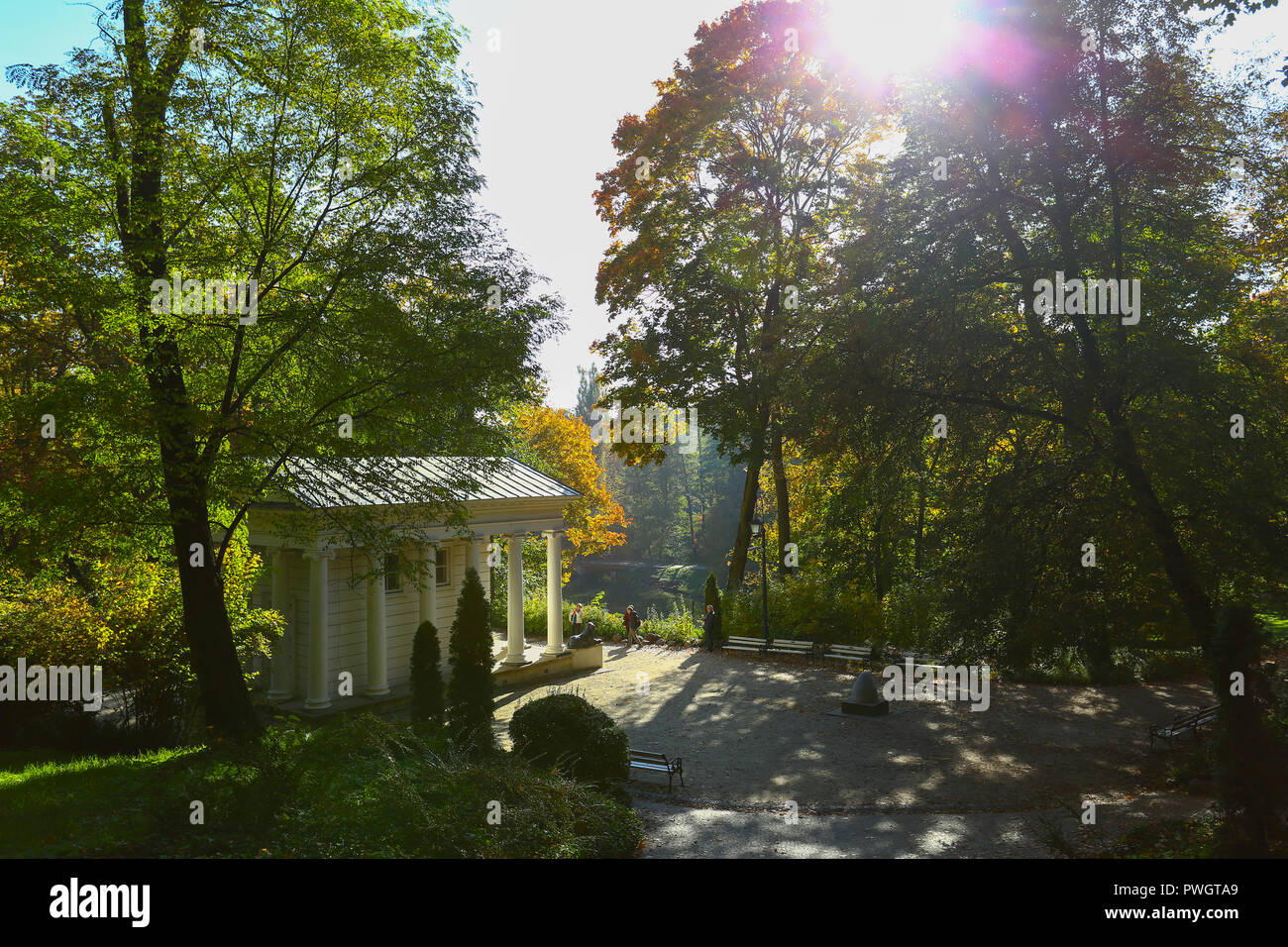 Pologne : l'automne coloré à Royal de Lazienki Park Banque D'Images
