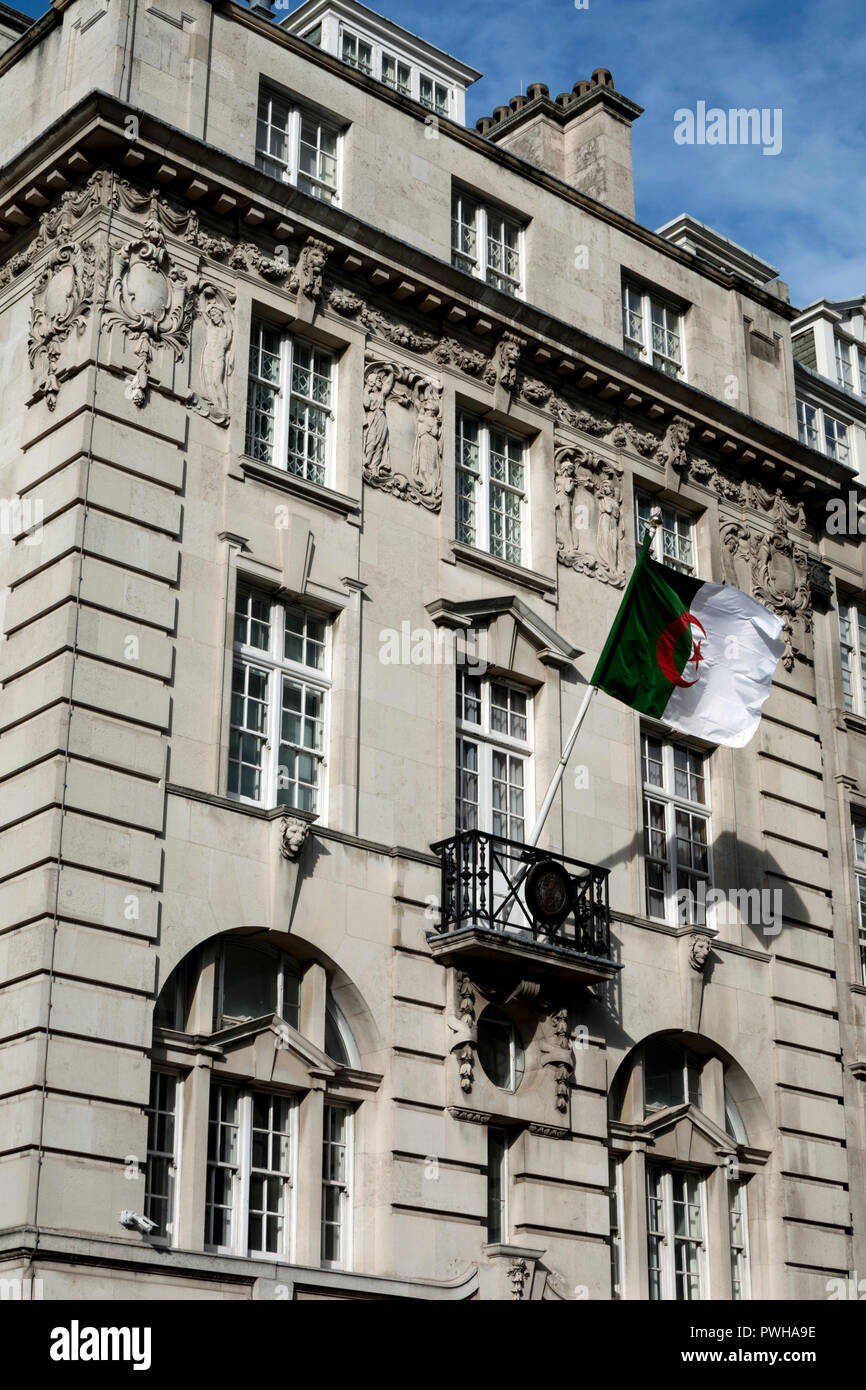 L'Ambassade d'Algérie, London, UK Banque D'Images