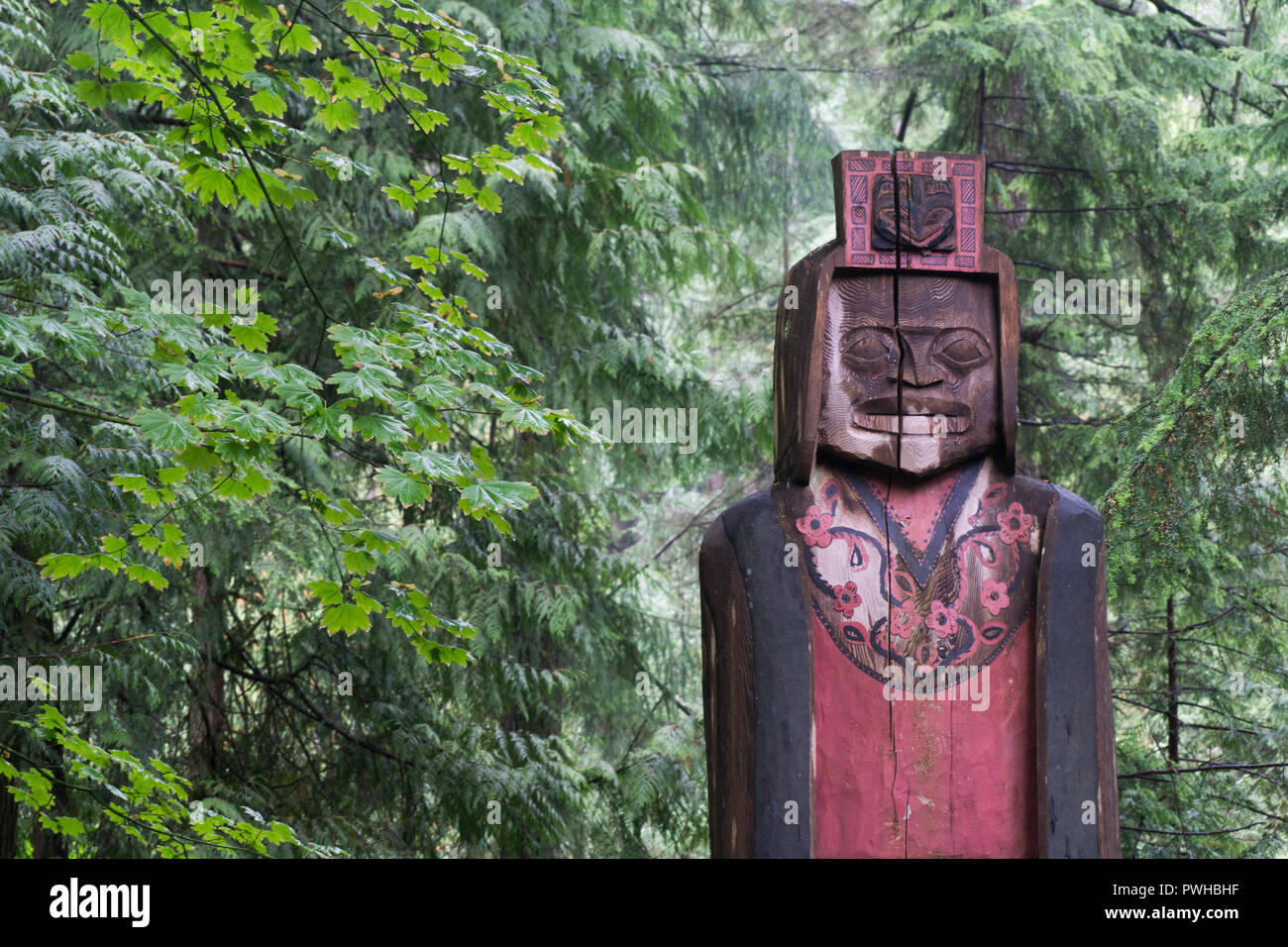 Les Premières Nations de totems à Vancouver, Canada Banque D'Images