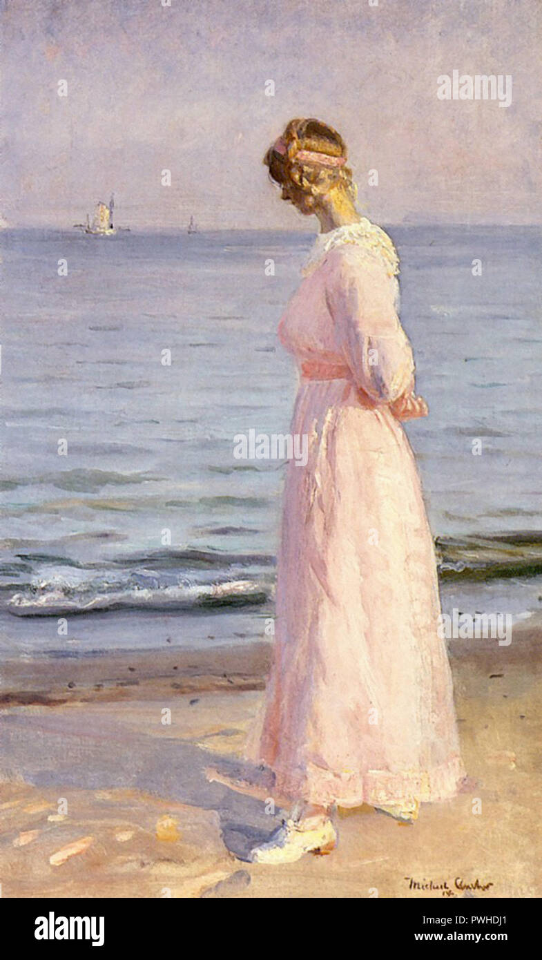 Michael Peter Ancher - sur la plage de Skagen 1 Banque D'Images