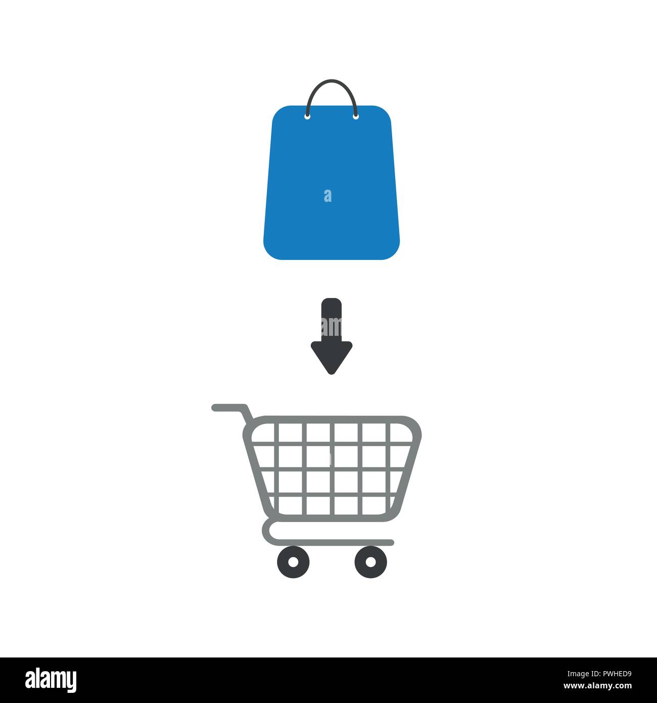 L'icône d'illustration vectorielle, concept de panier dans votre panier. Illustration de Vecteur