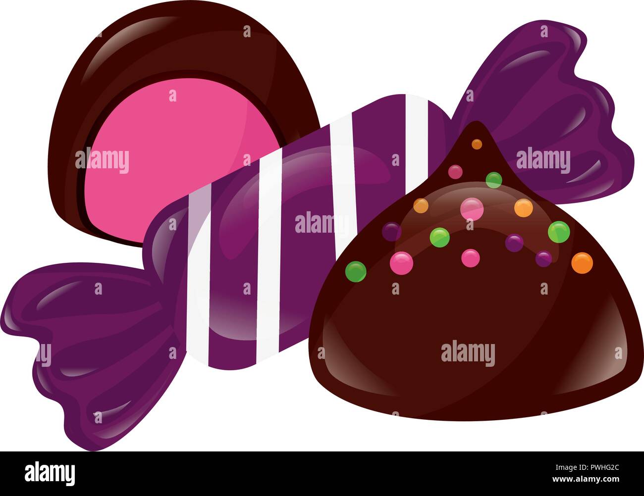Bonbons sucrés bonbon fourré au chocolat vector illustration Illustration de Vecteur