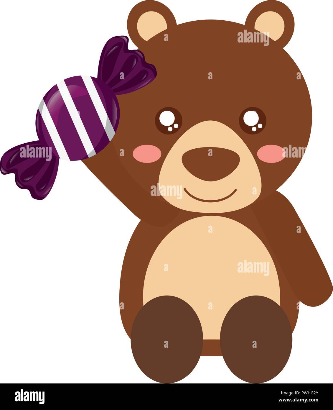 Cute Bear holding sweet candy vector illustration Illustration de Vecteur