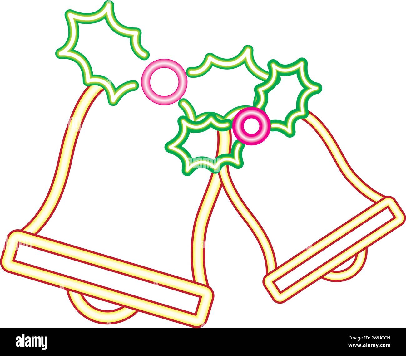 Neon bell quitte joyeux noël vector illustration Illustration de Vecteur